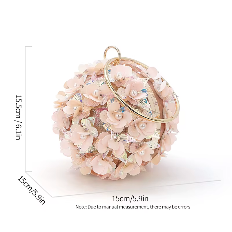 Mini sac de soirée à fleurs à paillettes