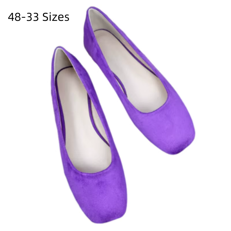 Parka carrée coordonnante pour femme, chaussures plates floquées, semelle spongieuse, coupe large, chaussures de conduite au phtaline, violet et jaune, 48-33