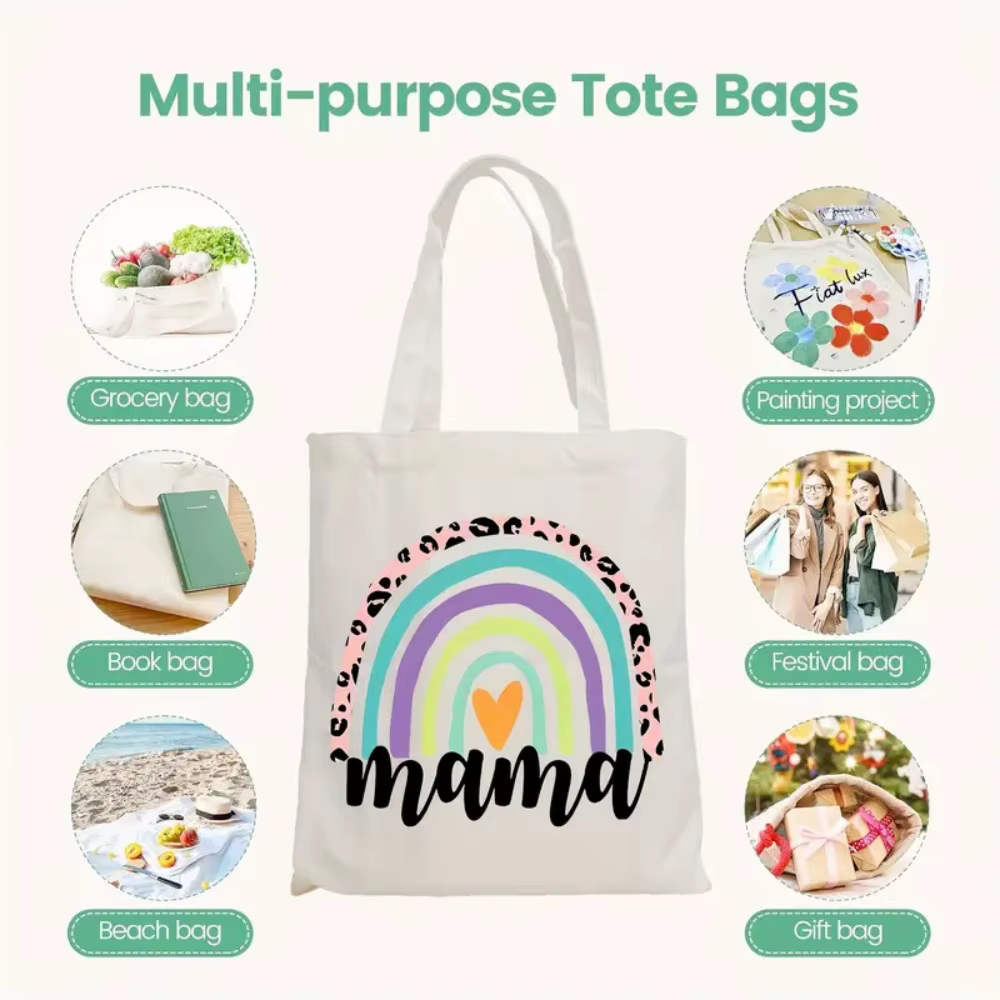 Sac fourre-tout vintage en toile à motif oiseau aquarelle, sac à bandoulière polyvalent pour étudiantes, sac à main décontracté réutilisable, luxe léger
