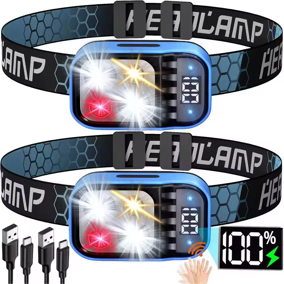 Lampe frontale LED lampes rechargeables longue durée