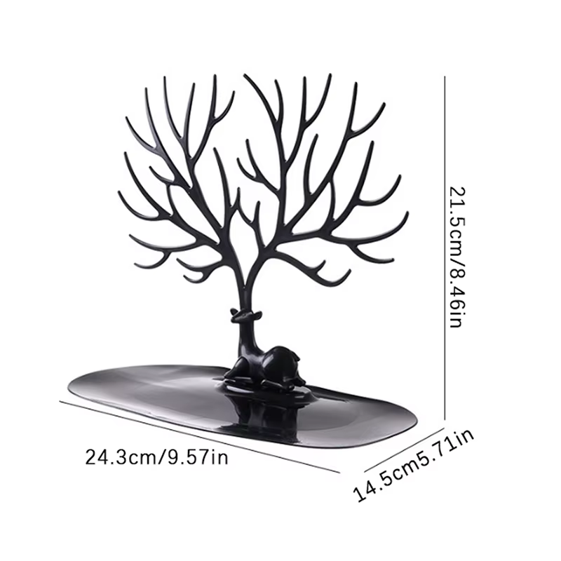 Présentoir à bijoux, plateau, supports de rangement d'arbre, boucles d'oreilles, colliers, bagues, boîtes à bijoux, étui organisateur de bureau, support de maquillage, décor