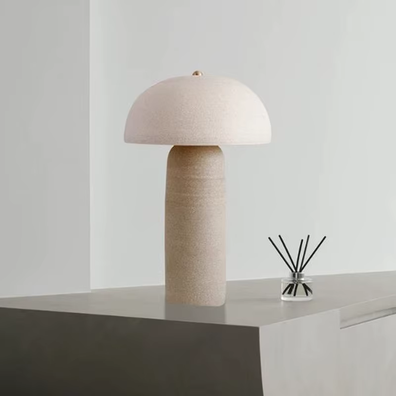 Ceramicah Tera-Lampe rétro en céramique pour salon et chambre à coucher, design en frêne, décoration créative, lampe de chambre plus lente
