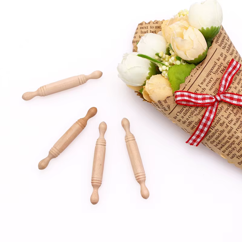 Mini sac à farine pour maison de poupée, 1 pièce, scène de nourriture et de jeu, décor de cuisine, sac d'assaisonnement de poche, bâton roulant, accessoires de plaque de cuisson