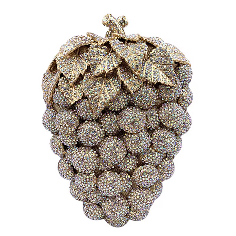 Mode raisin cristal sacs sac à main violet concepteur femmes fête embrayages Mini pochettes livraison directe mariage mariée sacs à main