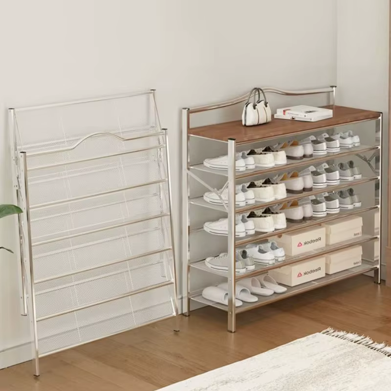 Étagère à chaussures pliable multicouche, organisateur Vertical permettant de gagner de l'espace, Organization de rangement de chaussures, étagère de meubles de salon