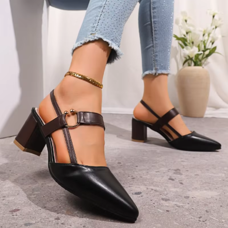 Sandales Chunky de Luxe pour Femmes, Tendances 2025, Talon Bloc Moyen, Effet Miroir, Chaussures Sexy de Créateur