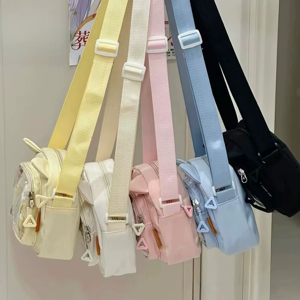Japonais Harajuku mignon filles Y2K Transparent dessin animé Ita sac Ulzzang poupée sac polyvalent sac à bandoulière décontracté téléphone portable