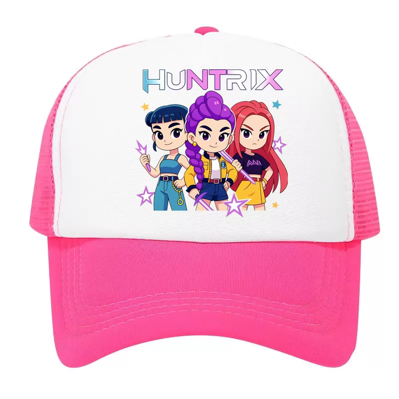 Casquette de baseball unisexe réglable en maille imprimée KPOP Demon Hunters, style décontracté, multicolore, pour cosplay et hip-hop, idéale pour l'extérieur