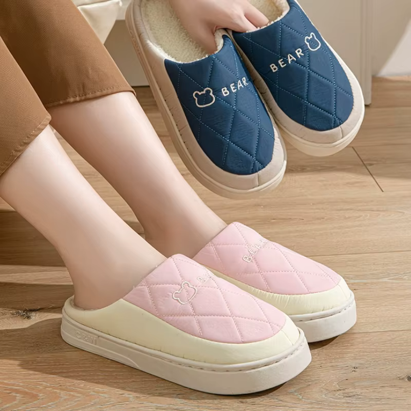 Pantoufles imperméables d'hiver 2025 pour hommes – Chaussures de maison à semelle épaisse ultra douce, chaussons d'intérieur antidérapants avec confort en mousse à mémoire de forme