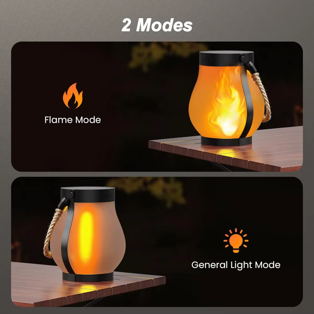 Lampe solaire à flamme vacillante
