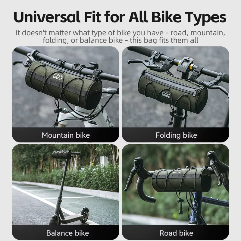 ROCKBROS sac de vélo avant Portable guidon sacoche 2L grande capacité multifonctionnel sac à bandoulière Tube