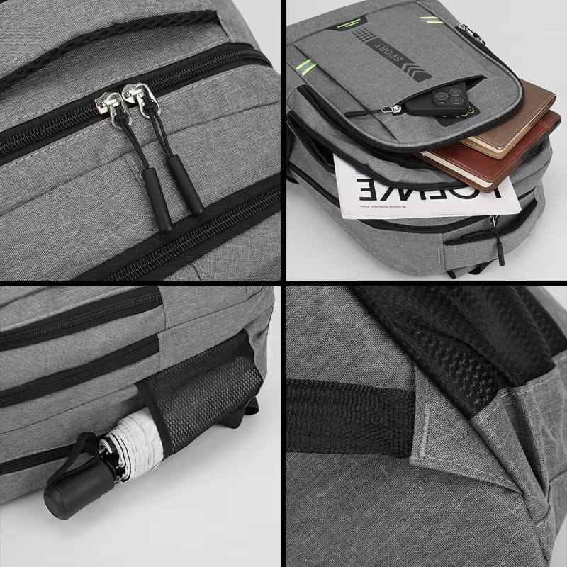 Sac à dos multifonction pour hommes, grande capacité, sac d'ordinateur pour les déplacements professionnels, sac à dos de voyage décontracté à plusieurs poches