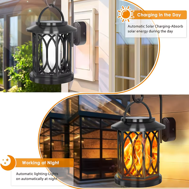 Flamme solaire suspension lampe extérieure lumière