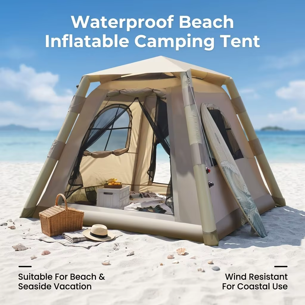 Tente de camping gonflable automatique pour 3-5 personnes