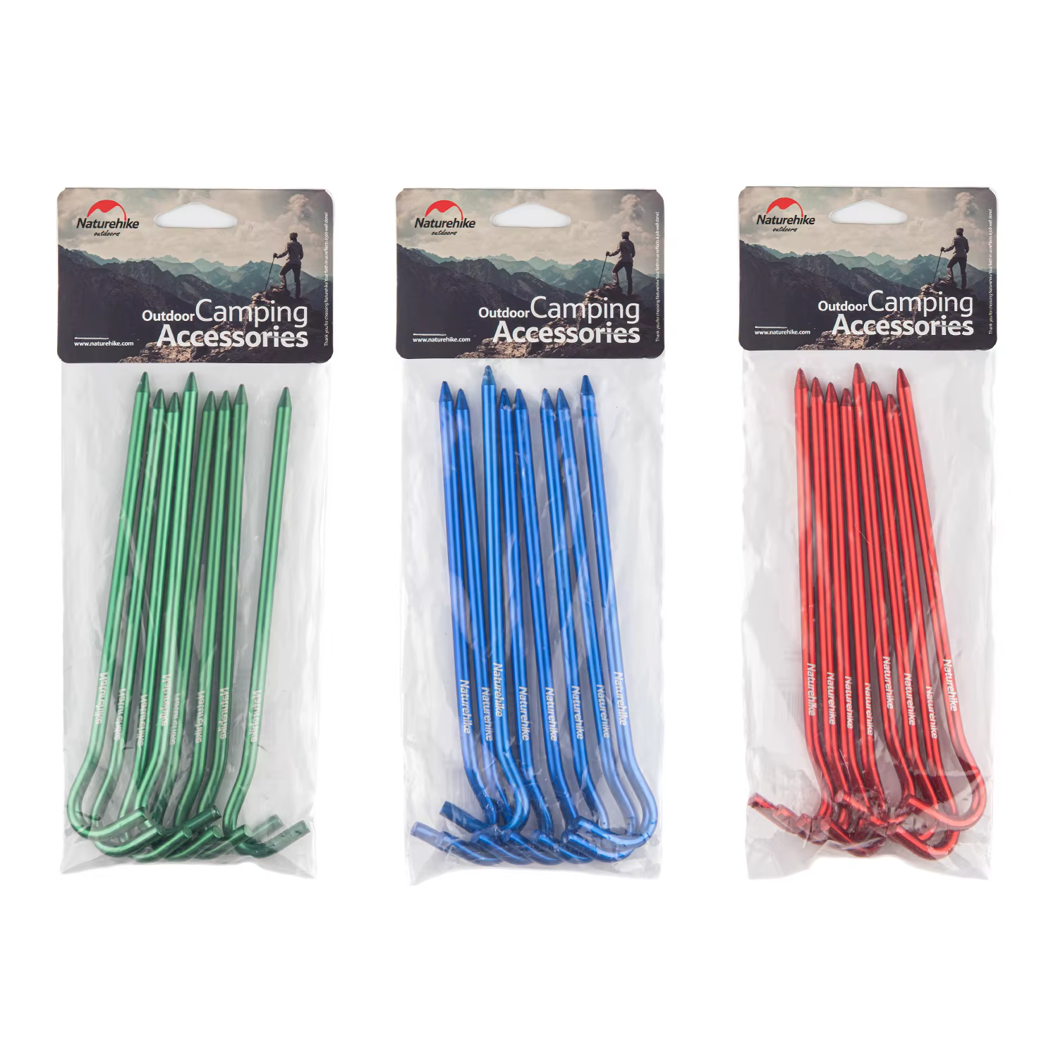 Naturehike – Lot de 8 piquets de tente de camping pour extérieur