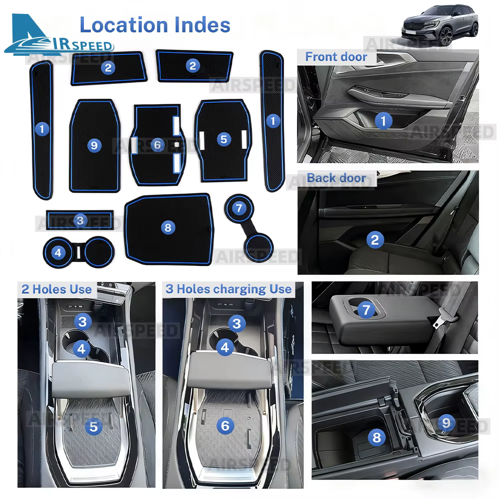 Tapis de rainure de porte de voiture