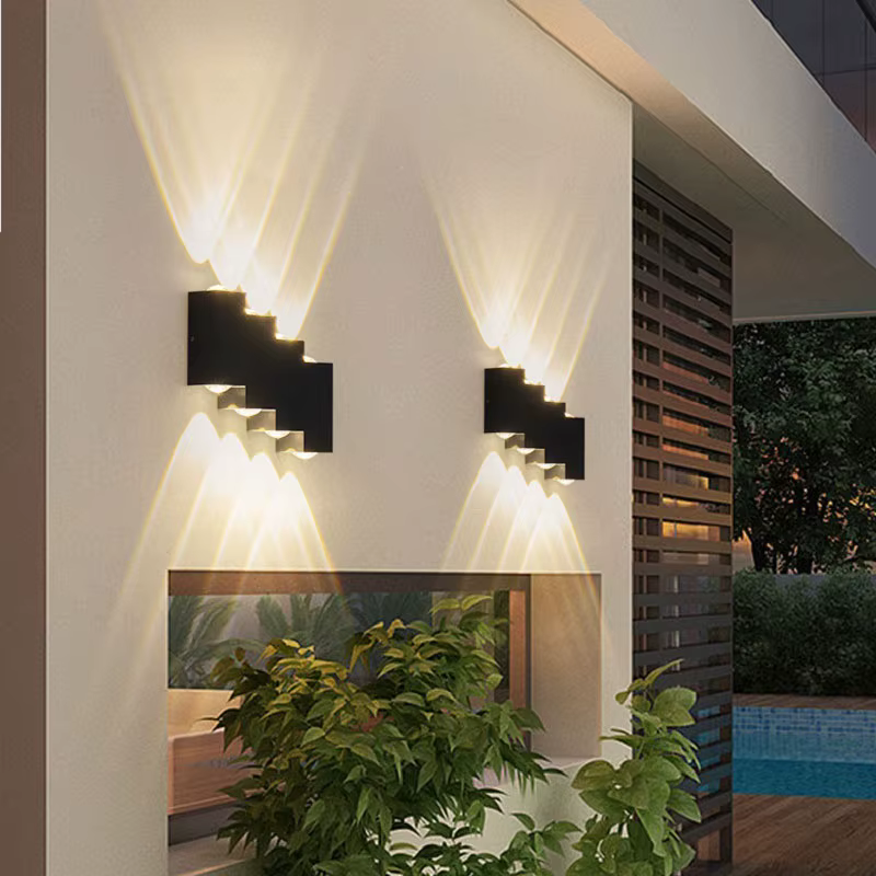 Applique murale extérieure étanche, éclairage mural bidirectionnel, lampe LED moderne pour cour