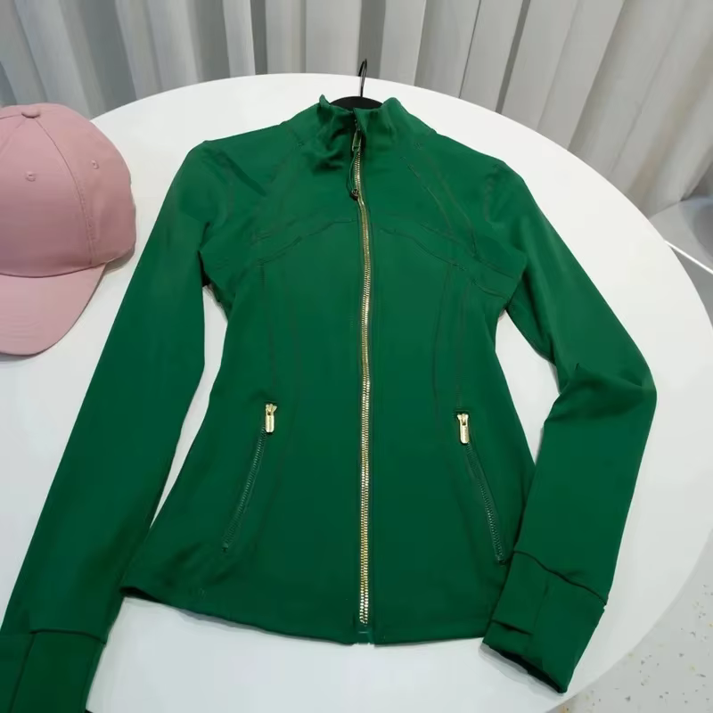 Veste Rose Gold Troisième Génération Sans Maille Coupe Slim Fine Sport Fitness Yoga Col Montant Vêtement d'extérieur pour Femme