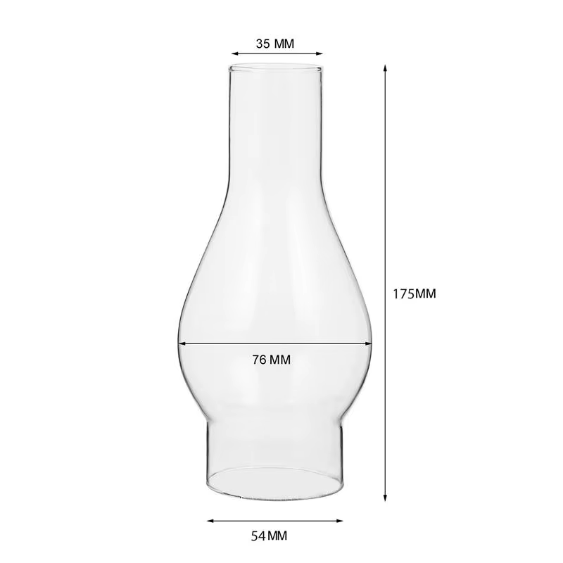 Abat-jour à kérosène en verre clair