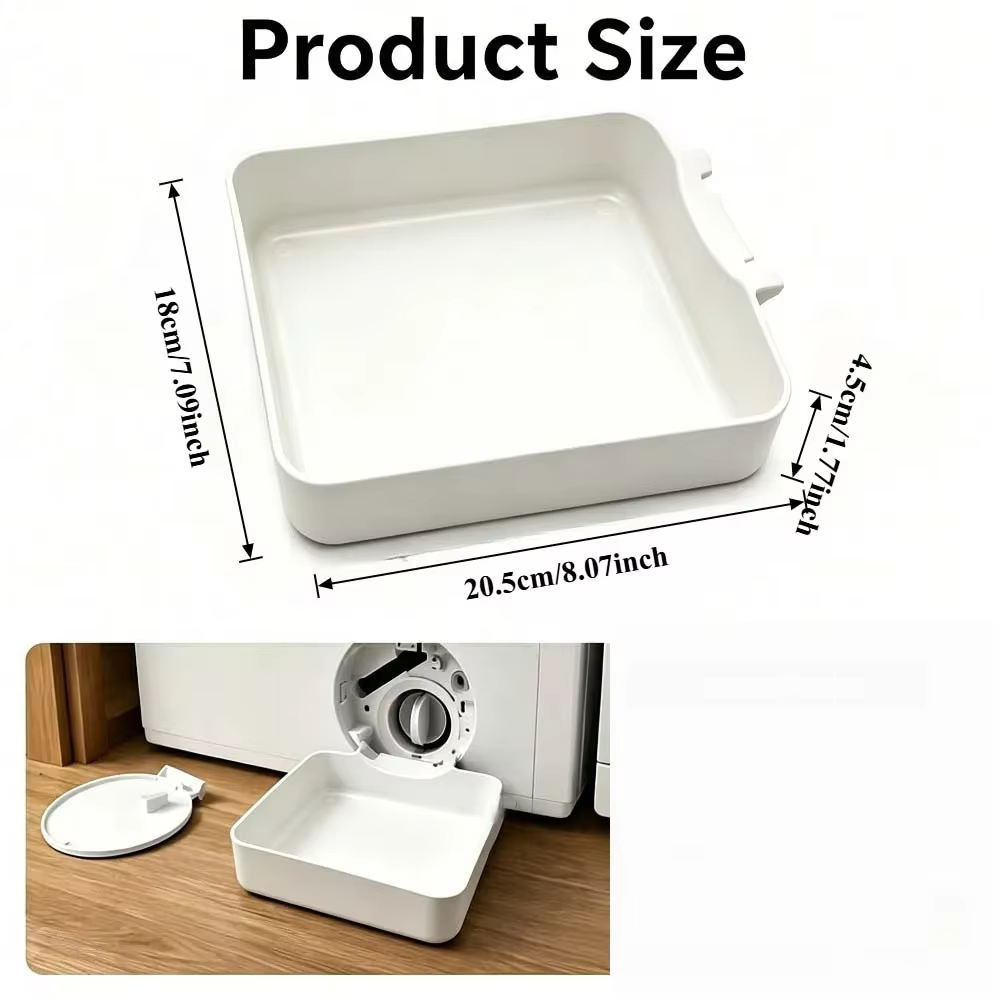 (Blanc/Noir) Bac de récupération des eaux de lavage pour machine à laver, filtre anti-fuite, accessoire de buanderie