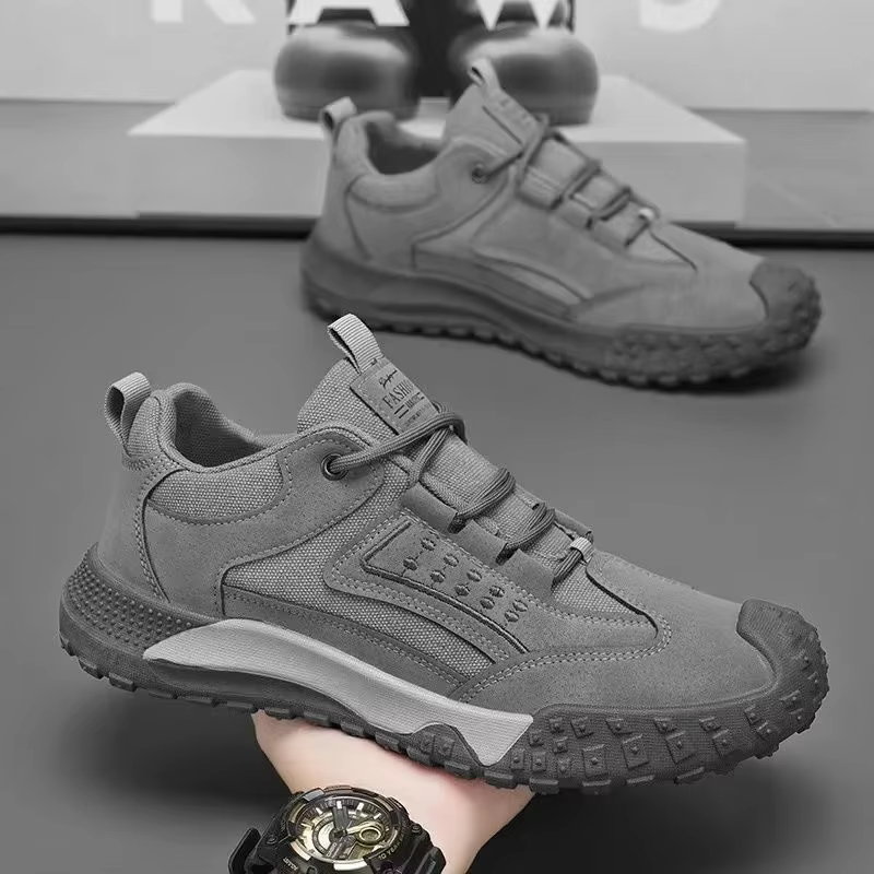 Chaussures de randonnée luxueuses pour hommes, respirantes, à enfiler, bottes de travail décontractées d'automne, antidérapantes et résistantes à l'usure pour le bureau et le chantier