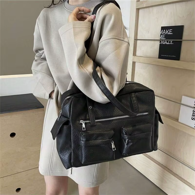 Sac à dos pour femme, sac de voyage, sac fourre-tout en PU, sac de travail pour femme, été, décontracté, grande capacité, nouveau modèle 2025, polyvalent, multi-poches, tendance