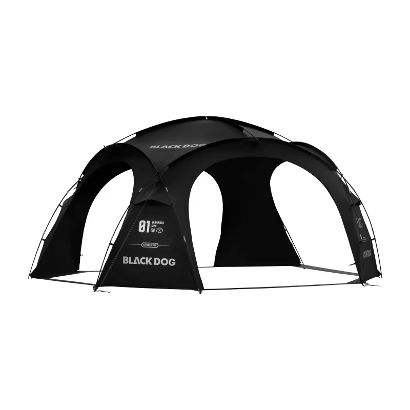 BLACK DOG Camping en plein air Camping étanche Portable tente familiale Expansion randonnée grande tente colle noire tente de luxe