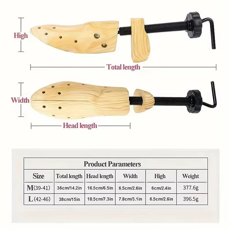 1/2 pièces civière de chaussure femmes et hommes pieds larges, civière de chaussure en bois réglable grande taille extenseur de chaussure élargi longueur d'étirement largeur