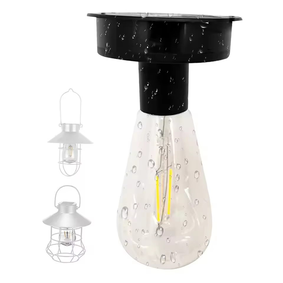 Base de lampe solaire avec ampoule LED, remplacement de lumières solaires, capteur marche et arrêt automatiques, décoration d'ambiance, support de lumière pour jardin extérieur