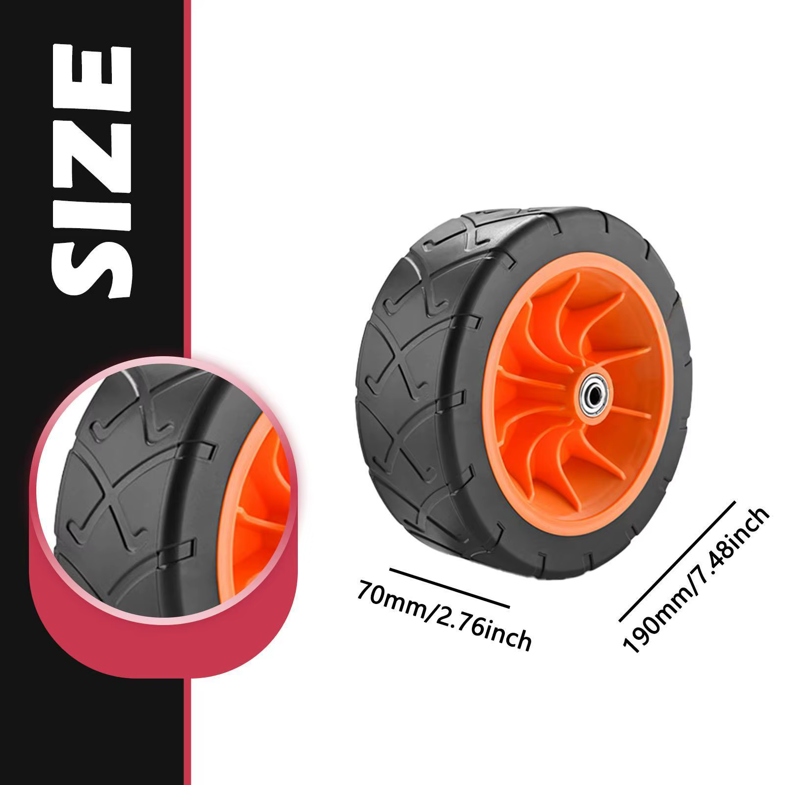 Roue de chariot pliable à roulement silencieux et fluide