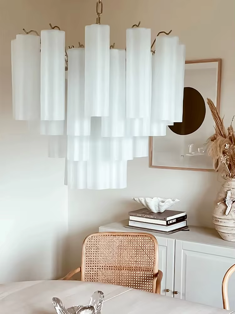 Plafonnier LED en Verre Blanc Givré au Design Vintage Européen