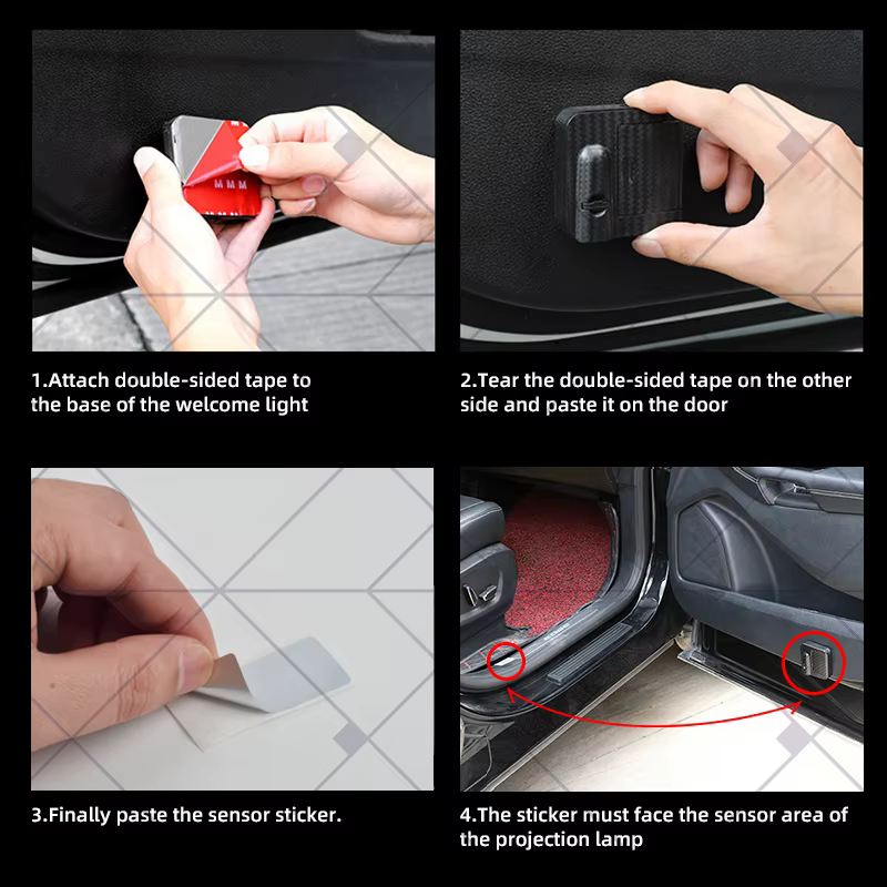 1/2 pièces pour FR Logo Tarraco Ibiza Ateca Leon né Cordoba Formentor voiture HD projecteur lampe LED Auto porte bienvenue lumière accessoires