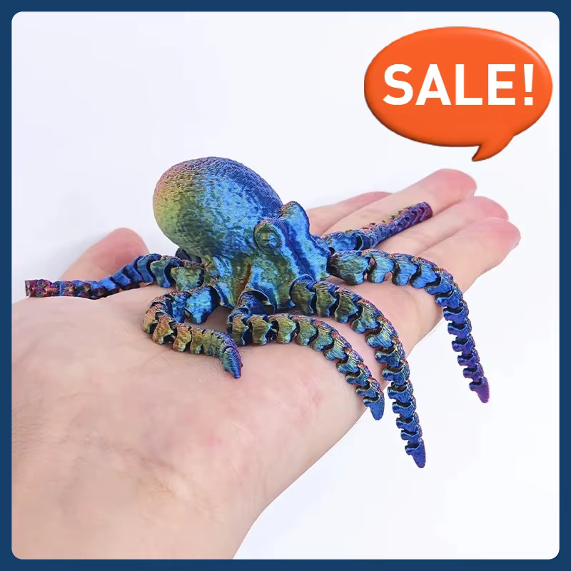 Figurine articulée Cthulhu – Modèle de poulpe imprimé en 3D avec tentacules posables