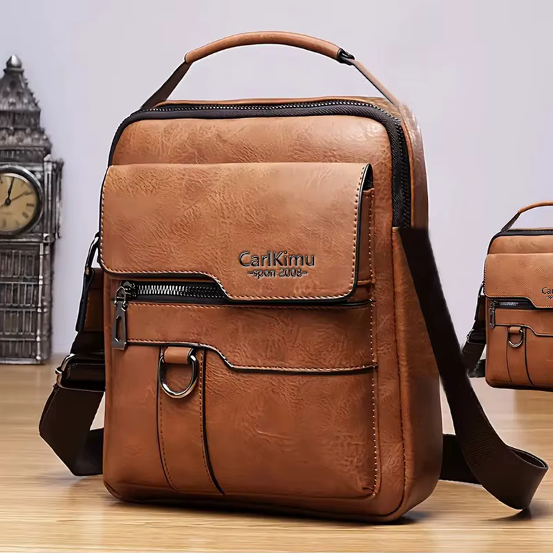 Sac à bandoulière élégant en similicuir multicolore, léger, avec sangle réglable, pour les déplacements quotidiens, décontracté, élégant, fonctionnel, sac pour homme