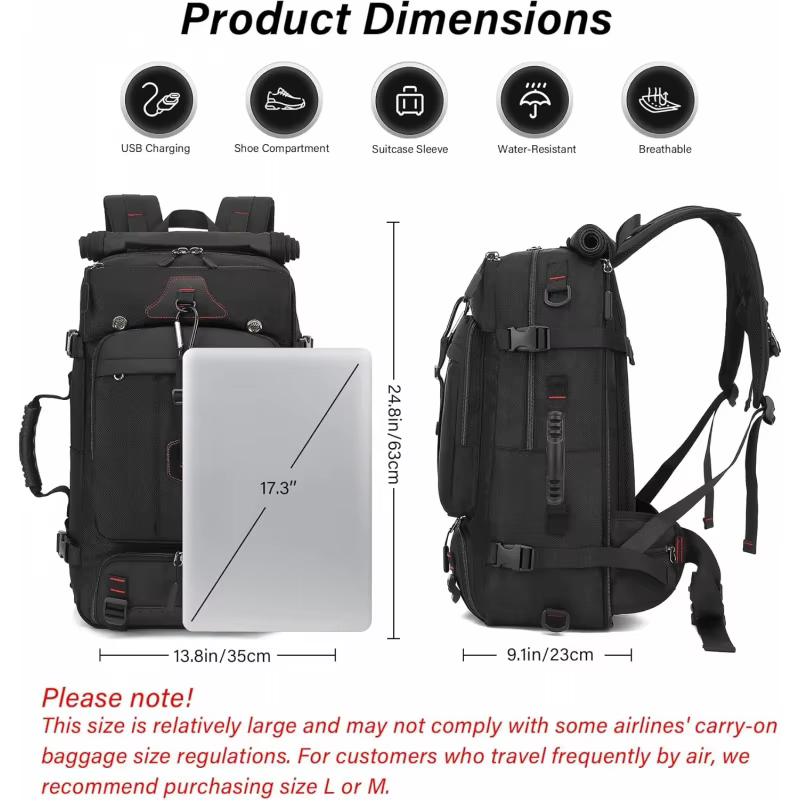 Sac à dos de voyage pour homme 50L