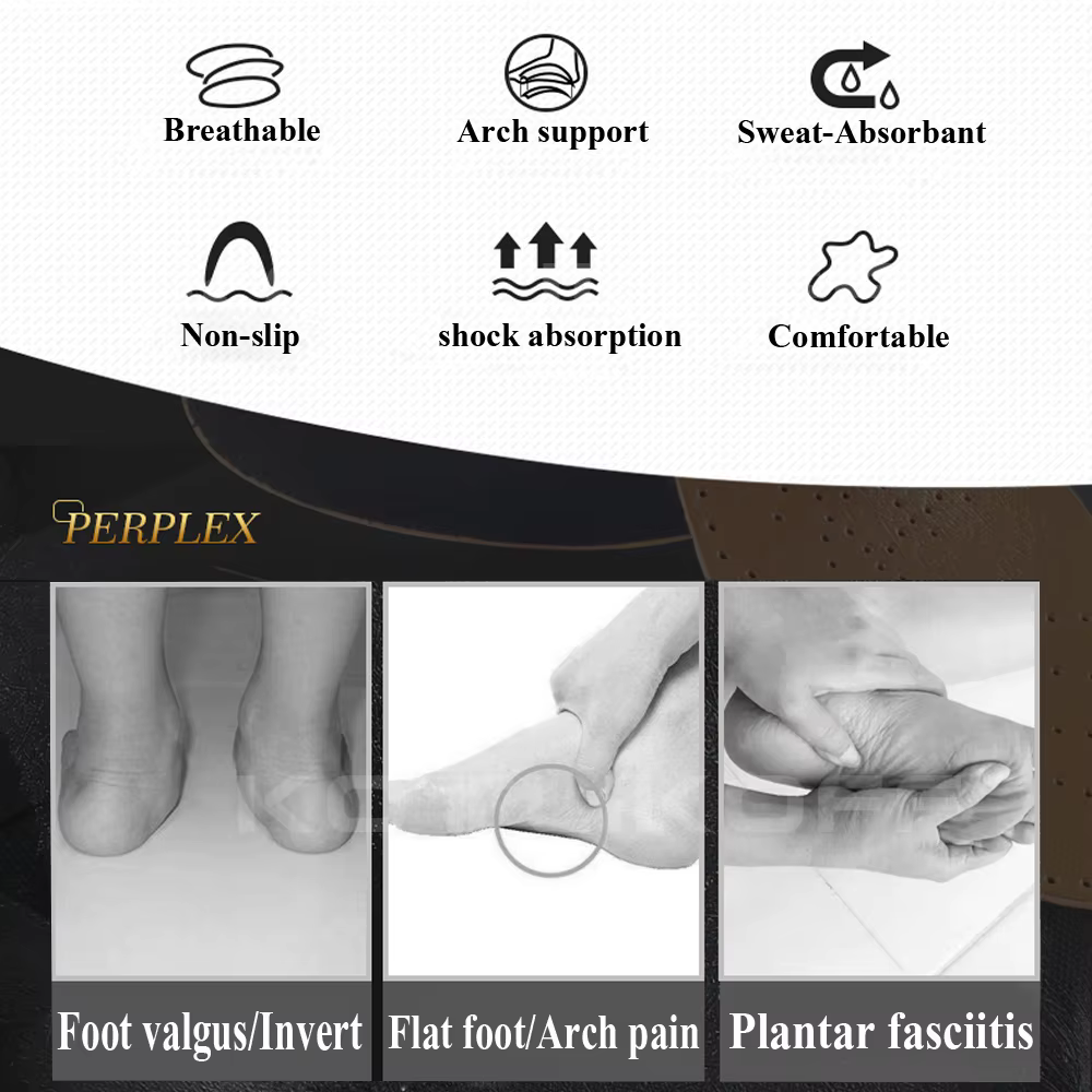 KOTLIKOFF cuir Latex orthopédique soin des pieds semelle antibactérienne actif carbone orthèse soutien de la voûte plantaire cou-de-pied plat pied chaussure Pad