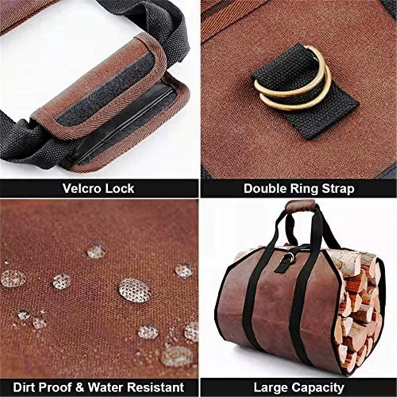 Sac fourre-tout portable pour bois de chauffage extérieur