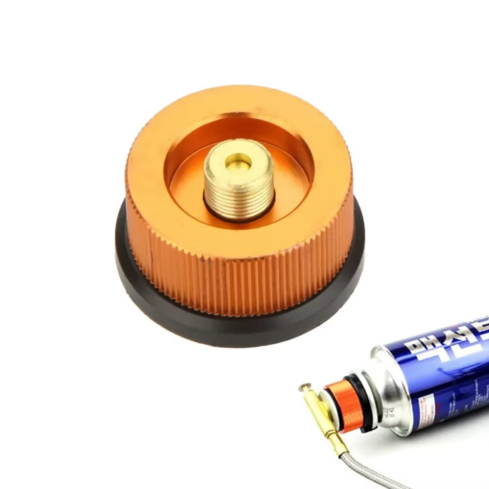 Adaptateur de brûleur de poêle de Camping en plein air, connecteur de convertisseur de four de Type fendu, adaptateur de cylindre de réservoir de cartouche de gaz à arrêt automatique