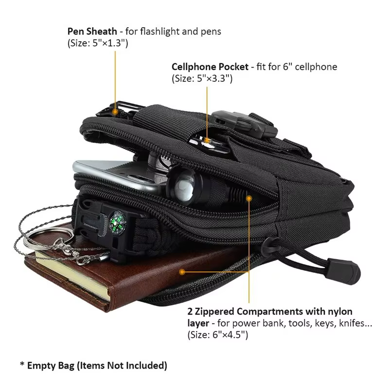 Sac de ceinture pour hommes, sac de taille d'extérieur, camouflage étanche, accessoires de sport et de chasse, sac de rangement pour téléphone portable en nylon Molle
