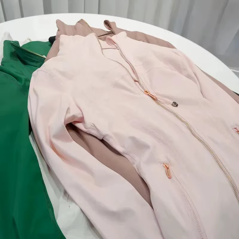 Veste Rose Gold 2025 Troisième Génération Sans Maille Coupe Slim Fine Sport Fitness Yoga Col Montant Vêtement d'extérieur pour Femme