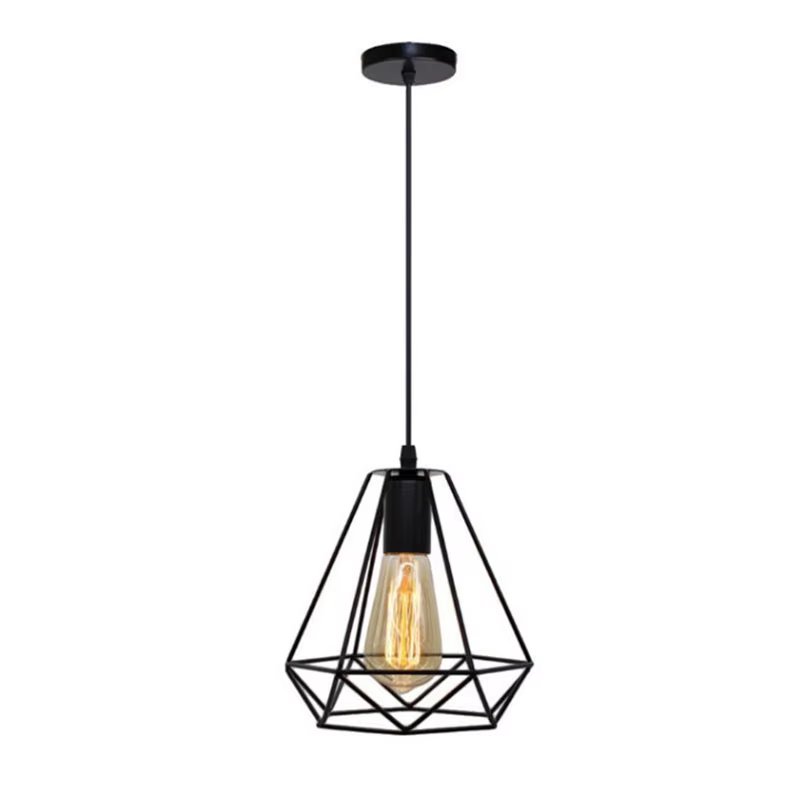 Lampe à suspension vintage cadre en fer éclairage de plafond peinture restaurant salon de thé lustre intérieur en métal forgé lampes suspendues modernes
