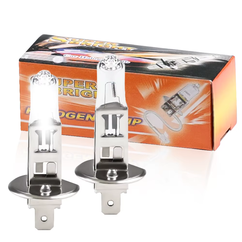 10 ampoules halogènes H1 jaunes 12V 55W 4500K en verre transparent pour phares de voiture