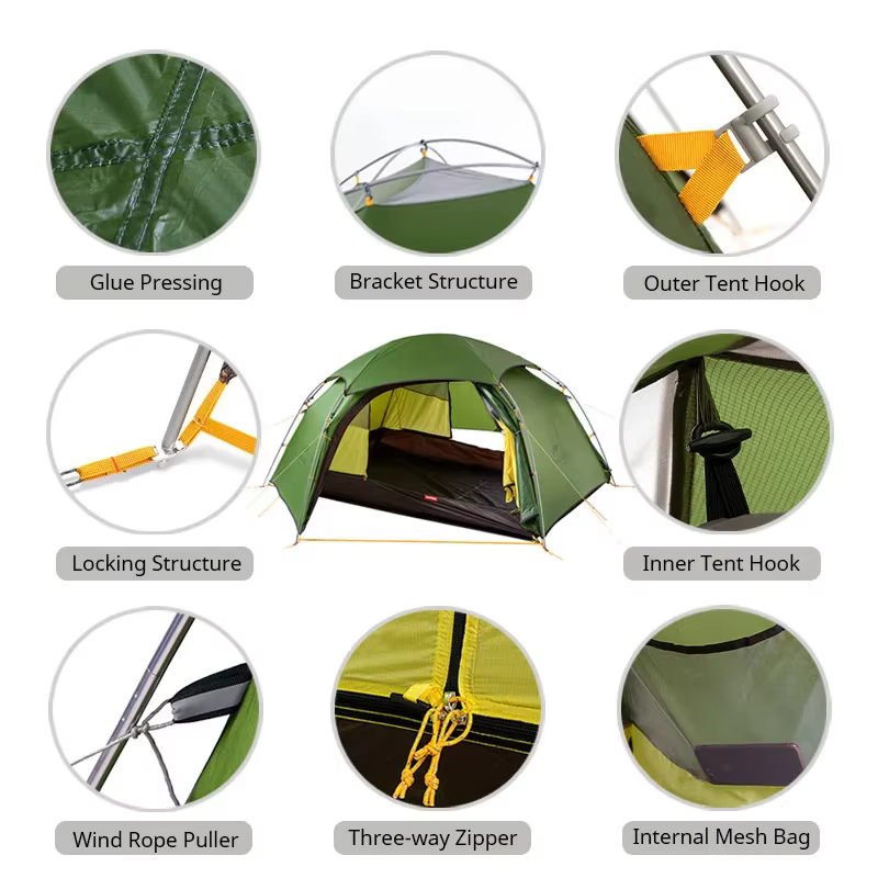 Natureifa-Tente de camping Cloud Patricia 2 personnes, ultralégère, portable, 4 saisons, étanche, fermeture éclair en T, double couche, trekking, randonnée