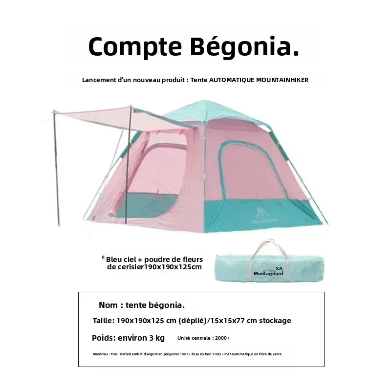 MOUNTAINHIKER – tente de Camping en plein air pour 3 à 4 personnes
