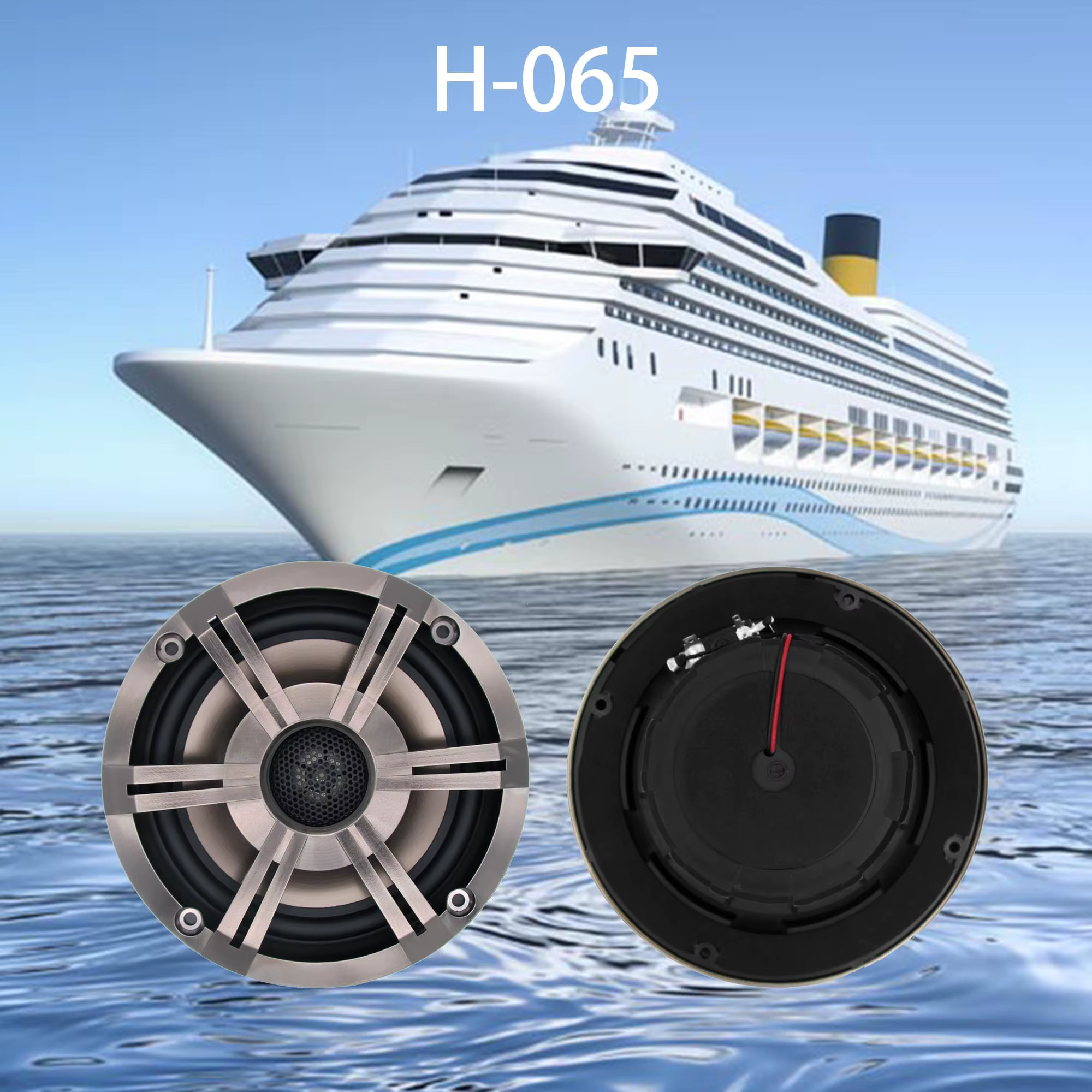 Accessoires marins, lumière LED 6,5 pouces, haut-parleur marin populaire Hasda H-065 coaxial pour bateau, yacht, ATV, UTV, moto