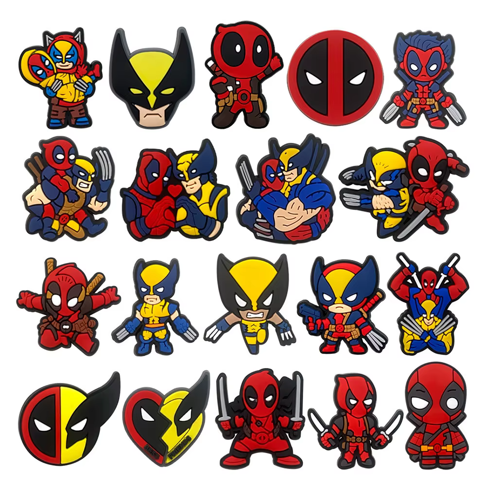 Boucles décoratives populaires Deadpool et Wolverine pour sandales Crocs – Accessoires DIY Y2K pour chaussures et jouets tendance
