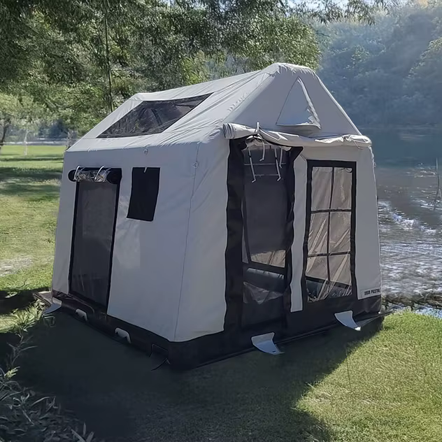 Tente de camping gonflable légère rouge pour aventures en plein air