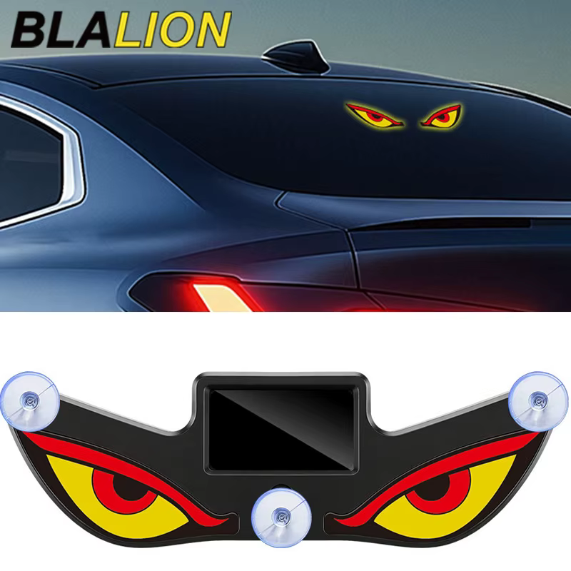 Lampe d'ambiance BLALION Car Cool EYE à énergie solaire, lumière néon respirante, décoration de voiture, lampe latérale pour pare-brise arrière, accessoires de voiture