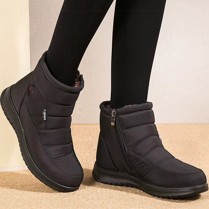 Bottes femme 2025 chaussures d'hiver pour femmes bottines fourrure chaude Botas Mujer imperméable talons bas
