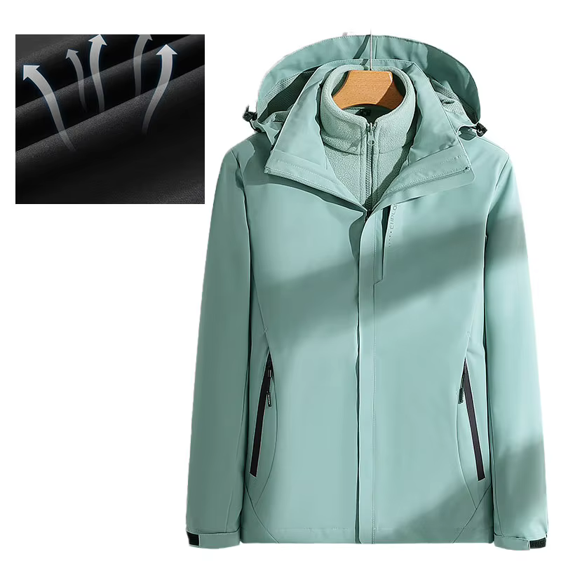 Femme randonnée veste hiver extérieur 3 en 1 imperméable coupe-vent manteaux chaud épaissi solide Camping escalade polaire veste à capuche